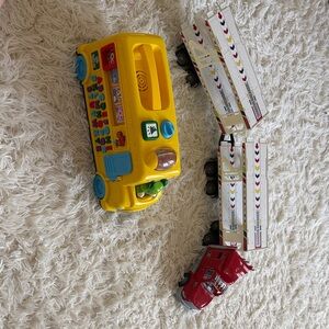 School bus and truck